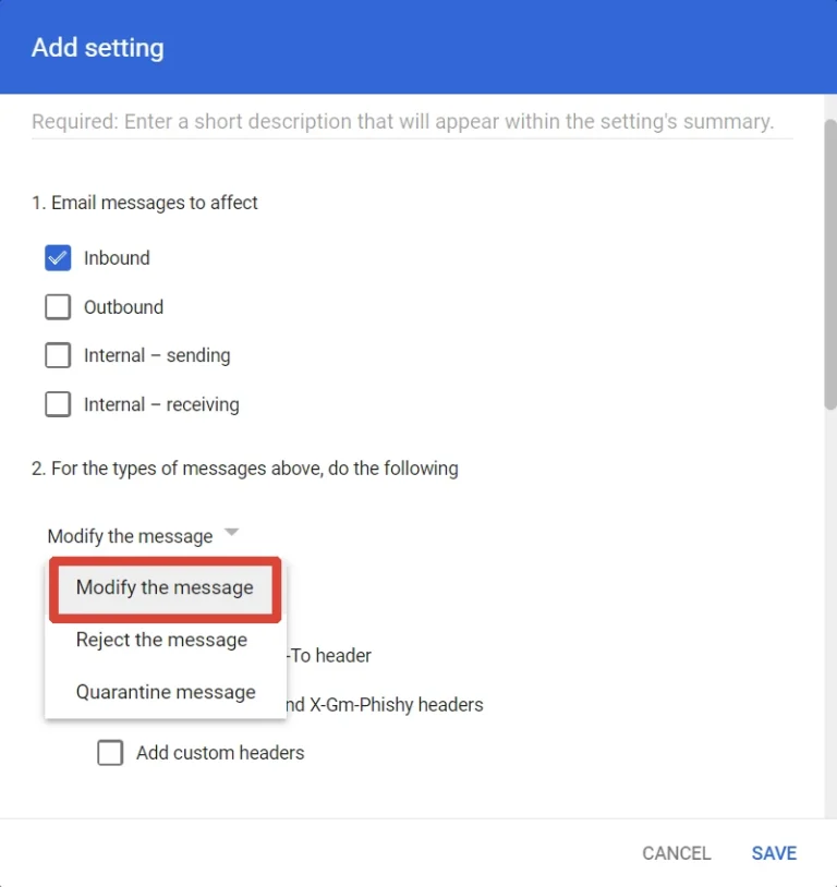 Google Workspace GMail Settings Routing Config 2