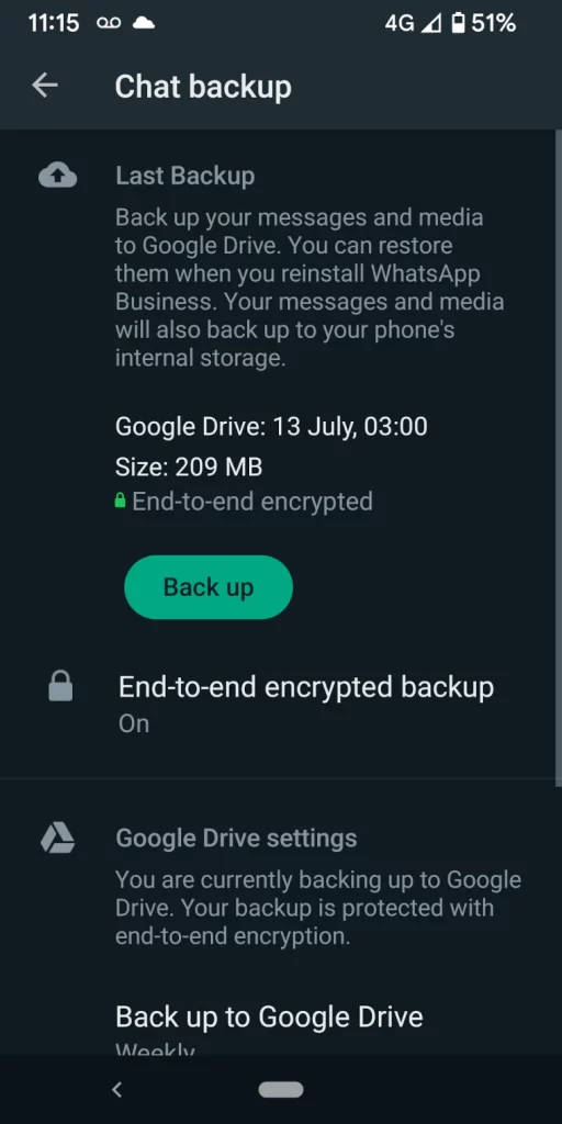 WhatsApp Business BackUp